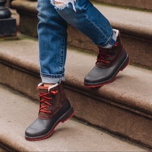 Sperry Women's Maritime Repel Duck Booties Brown/Red MSRP $130 Sperry Women's Maritime Repel Duck Booties Brown/Red MSRP $130
